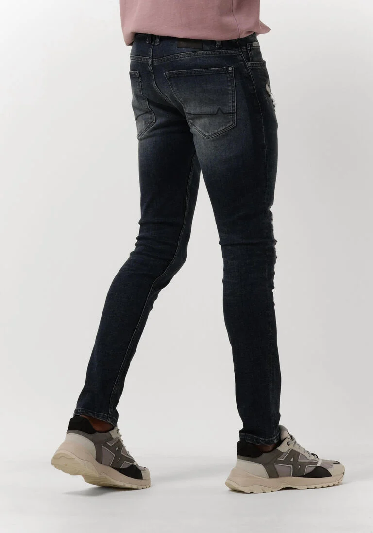 PUREWHITE donkerblauwe purewhite slim fit jeans #the jone - skinny fit jeans with allover damgaing spots