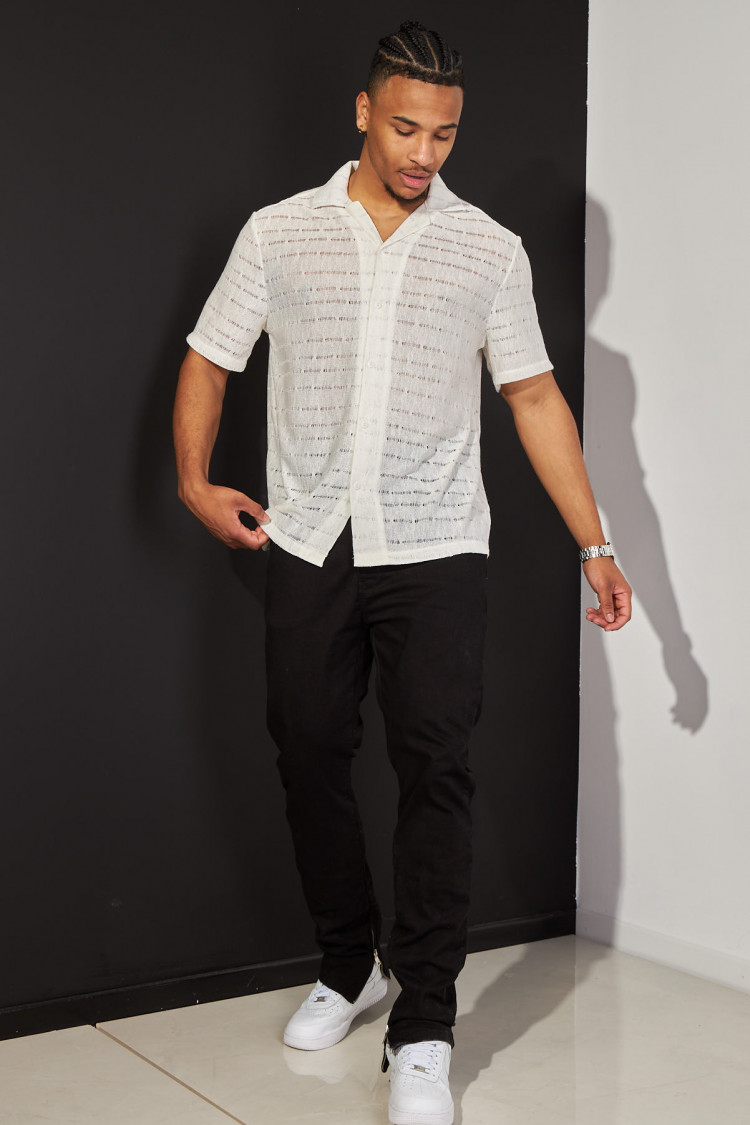 Chemise écru ajourée