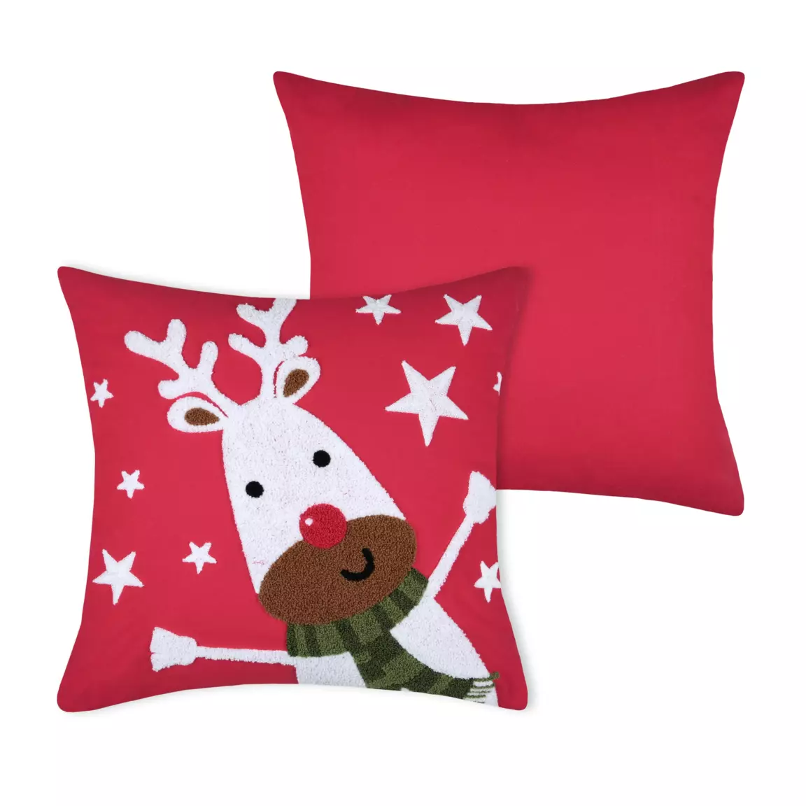 Coussin de Noël carré (45 cm) Falala Renne Rouge