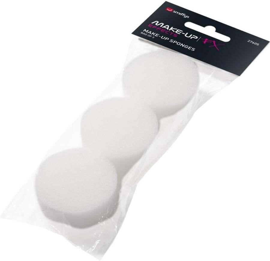 Smiffys 3er Pack Make-Up FX Essentials, Foam Cosmetic Sponges,
