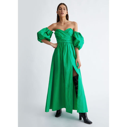 Liu Jo - Vestido largo verde de tafetán Verde