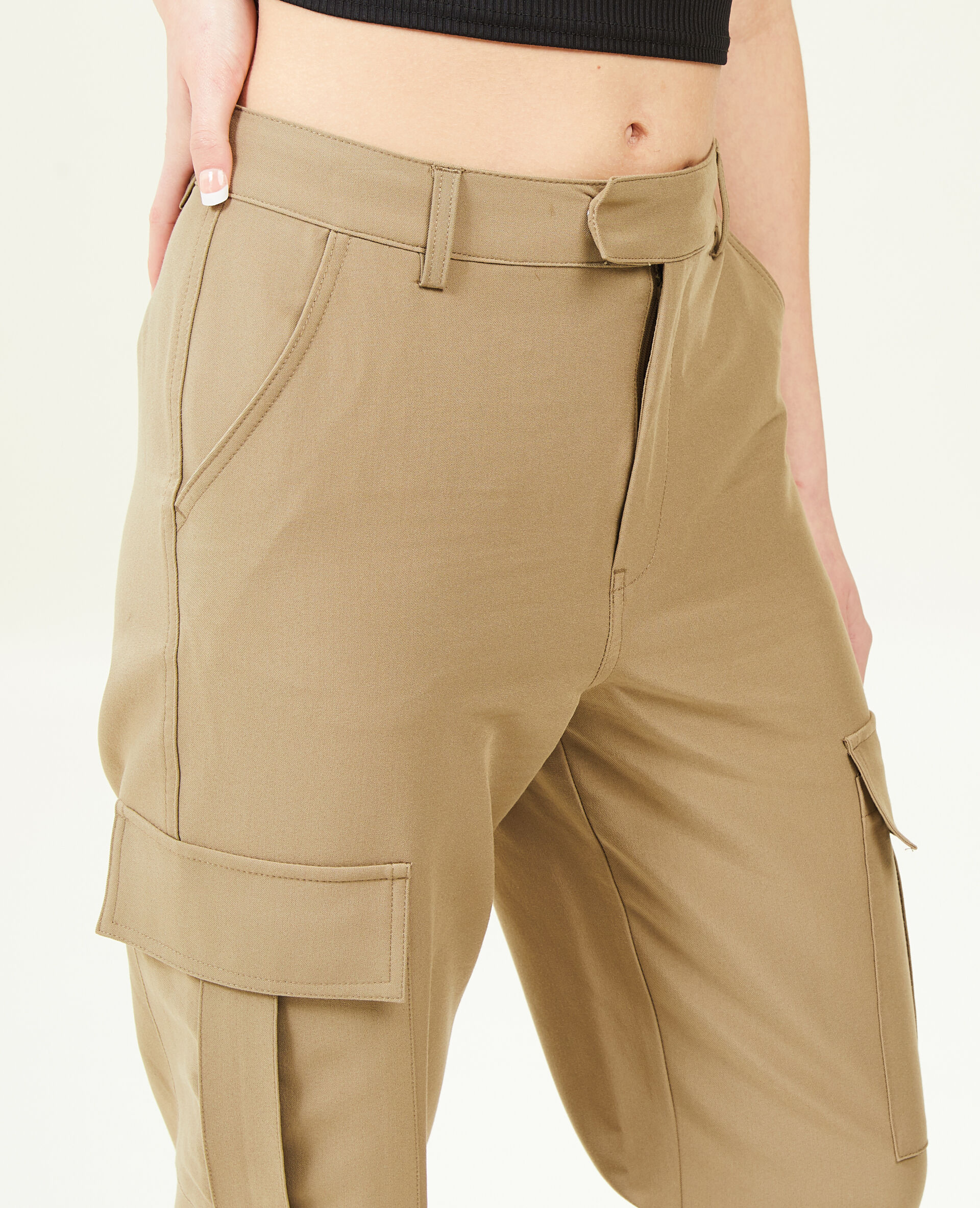 Pantalon cargo bas resserrables - Vert kaki