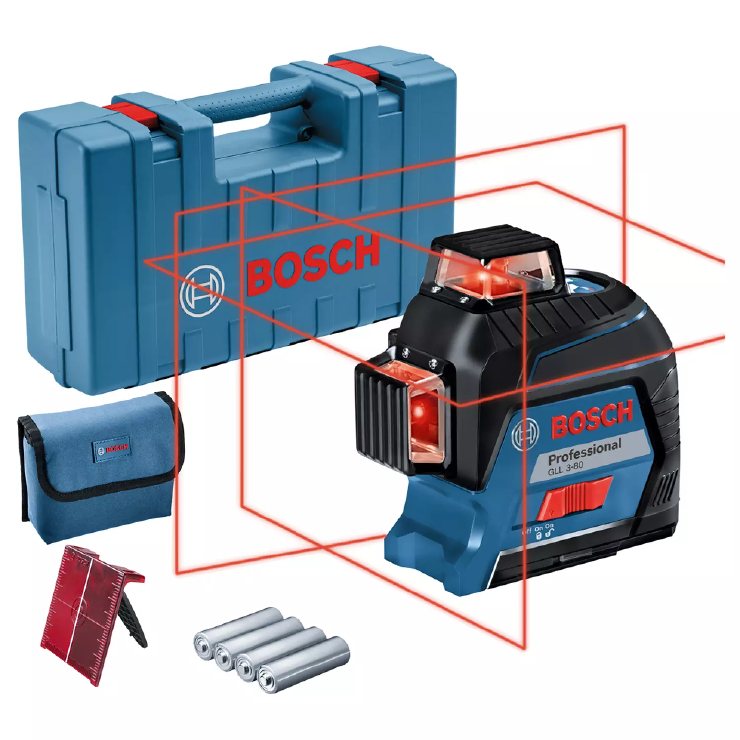 Bosch GLL 3-80 Kruislijnlaser in koffer - 40m