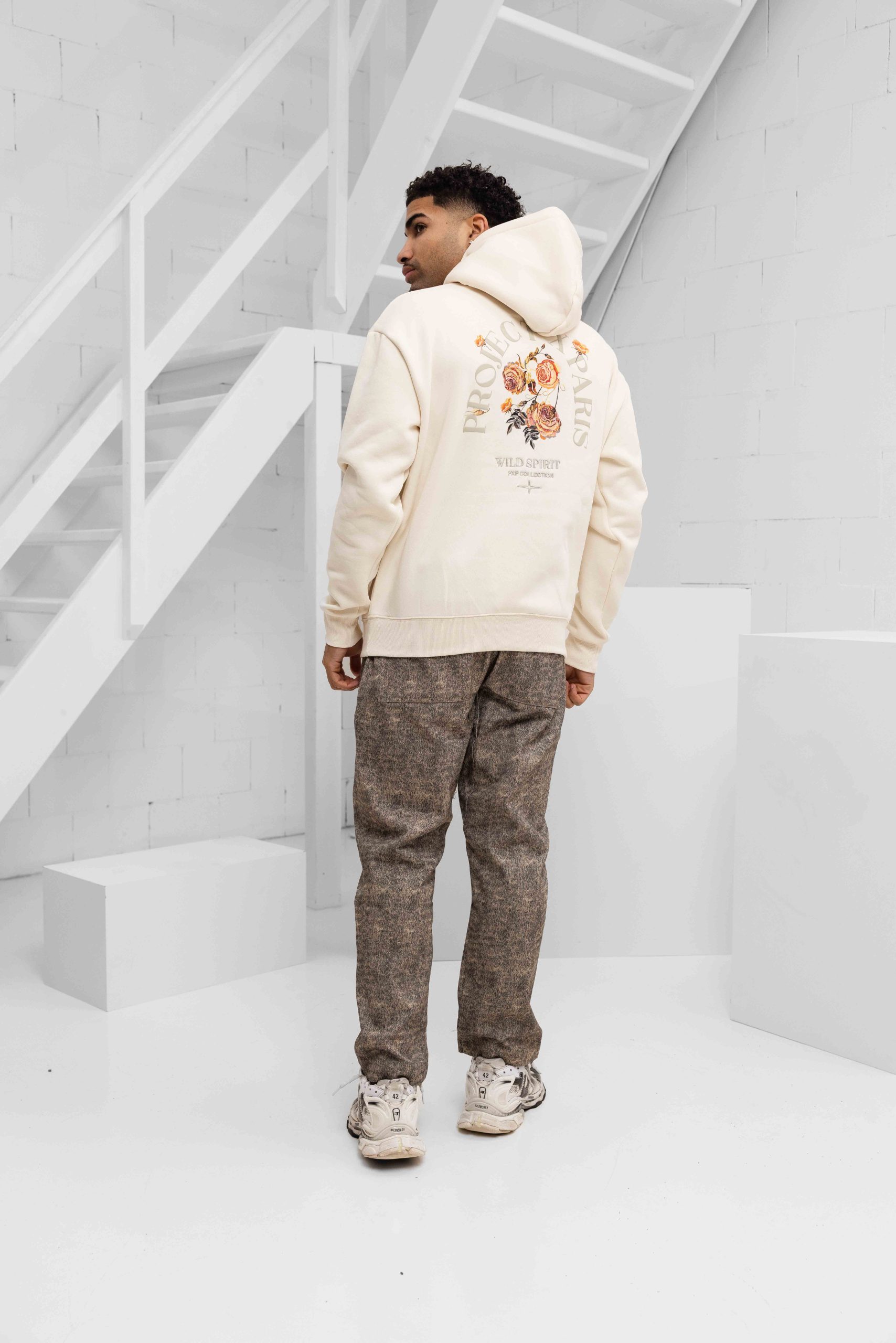Project X Paris Gothic Roses Hoodie Heren Beige