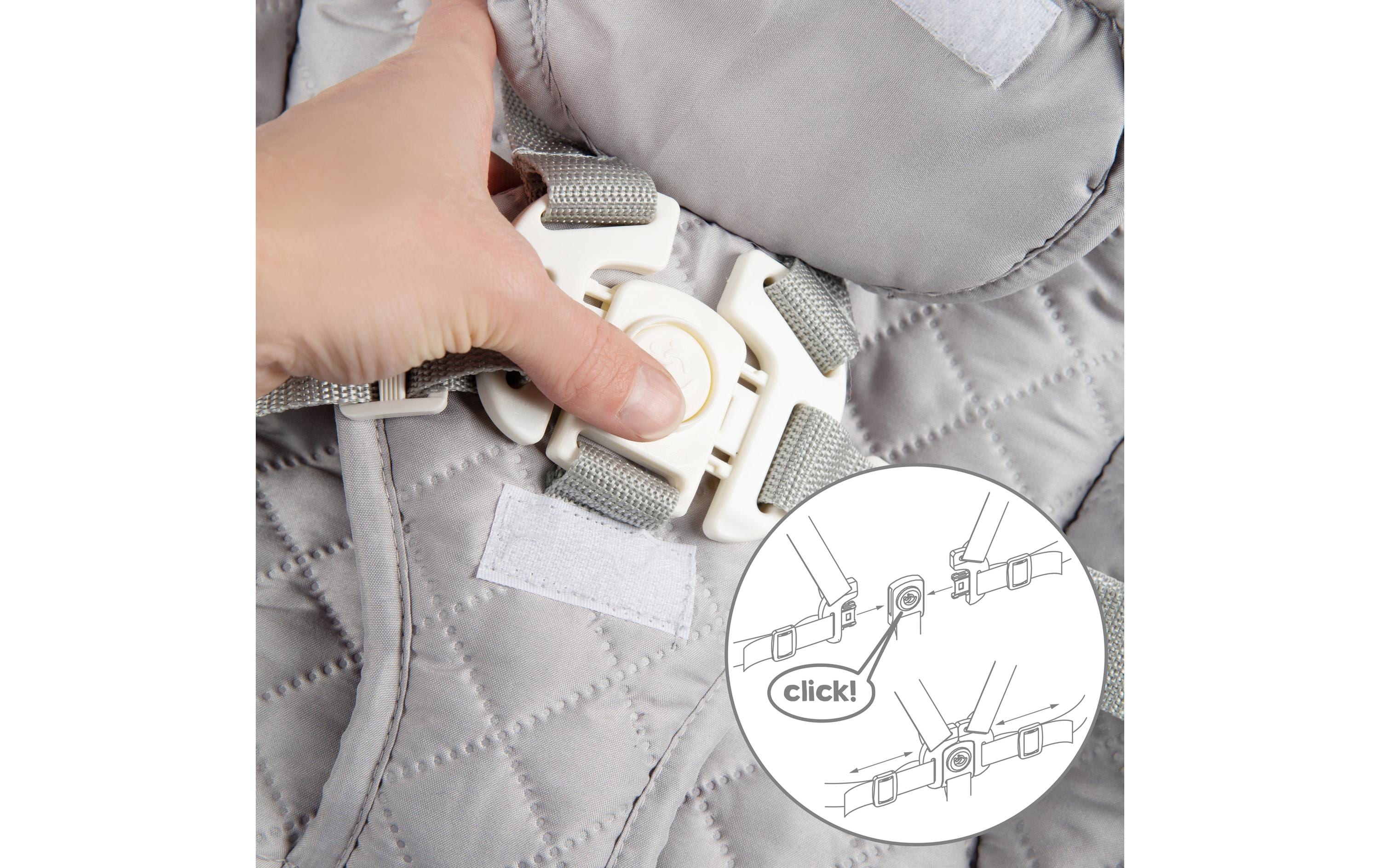 Treppenhochstuhl Born up Set 2-in-1 Weiss, Stone gesteppt<br>Hochstuhl mit Liegefunktion