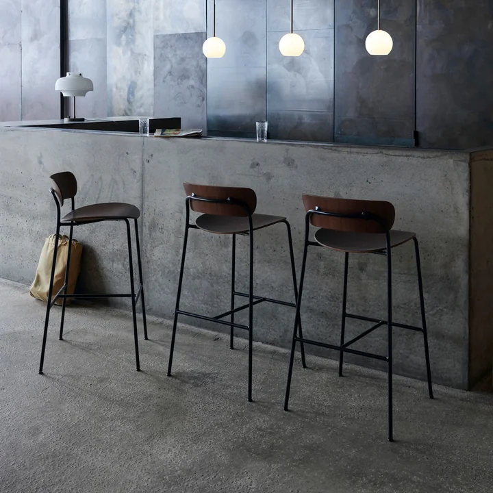 &Tradition - Pavilion Barhocker AV9, H 95 cm, schwarz / Eiche schwarz lackiert