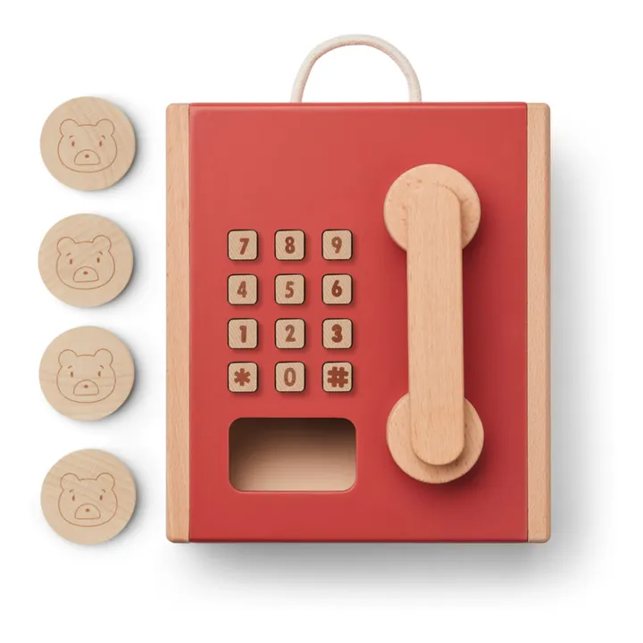 Liewood Téléphone à pièces Rufus en bois | Rouge
