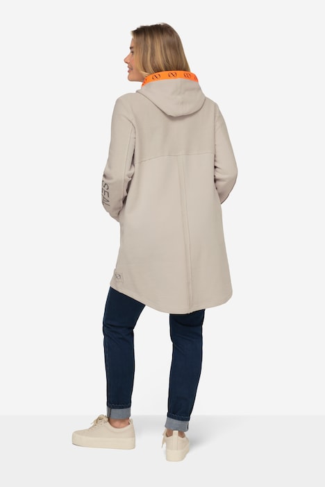 Long Sweatjacke, Kapuze, Langarm; OEKO-TEX