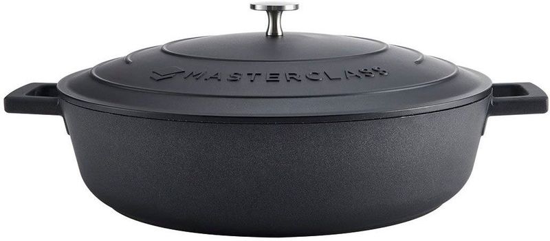 Braadpan, Laag, Gietaluminium, 32 CM, 5 L, Zwart - MasterClass