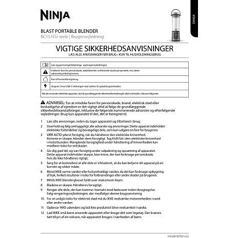 Ninja Blast to-go blender - blå
