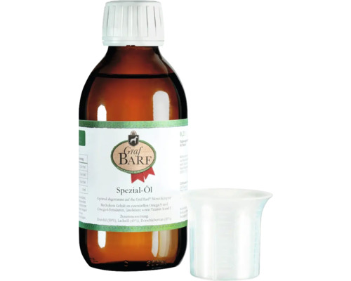 Aanvullend diervoeder voor honden en katten BARF Graf Barf Olie voor complete en gevoelige menu's, zalm, kabeljauw, lijnolie 200 ml