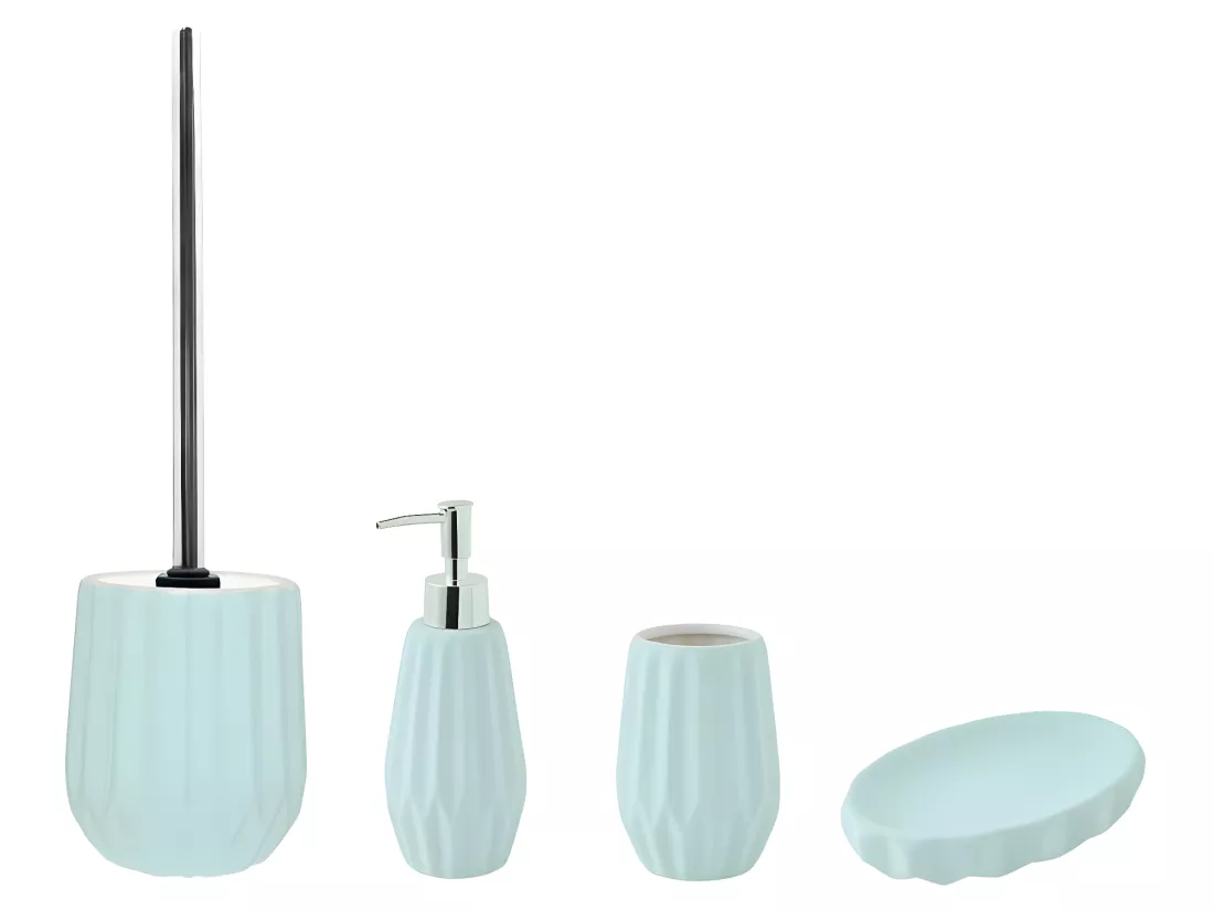 Set de salle de bain 4 pièces 4 pièces en céramique bleu