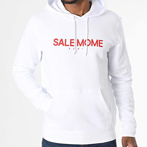Sweat Capuche Notes Blanc Rouge