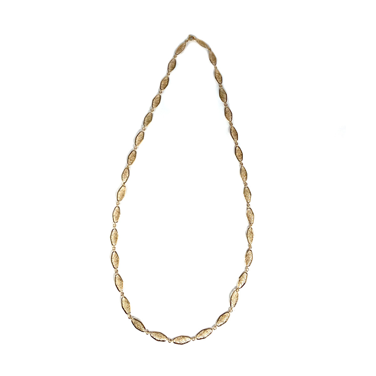 Collier d'occasion or 750 jaune maille filigranée 65 cm
