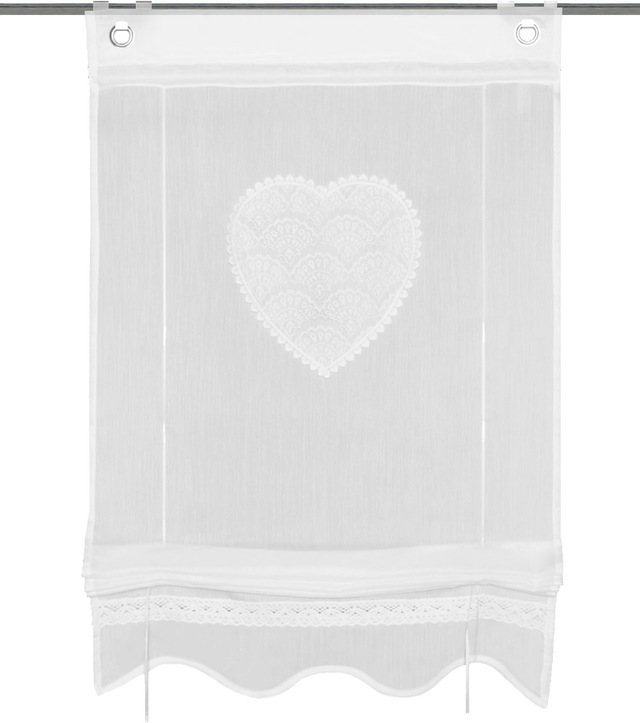 HOME WOHNIDEEN Bändchenrollo »CORAZON« mit Hakenaufhängung Bändchenrollo, bestickt