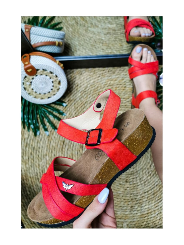 Sandales Cuir Marlène Orange - Les Petites Bombes