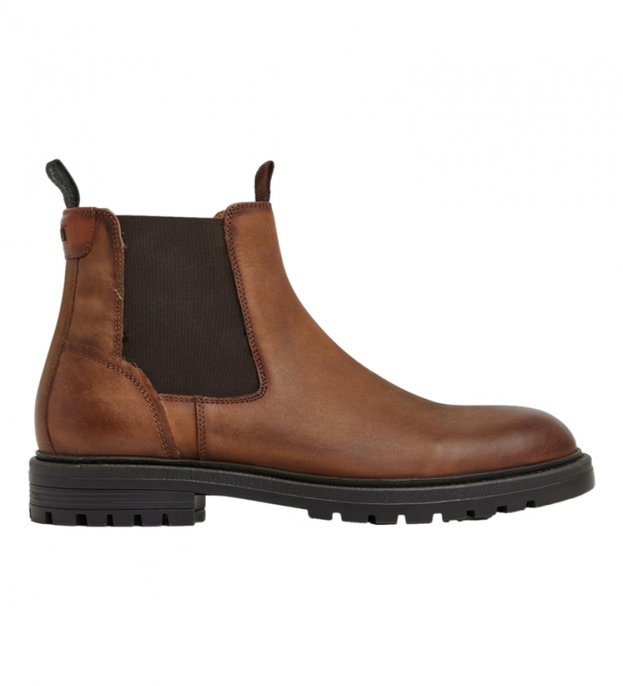 Botas de cano curto Pepe Jeans Logan Chelsea em couro marrom