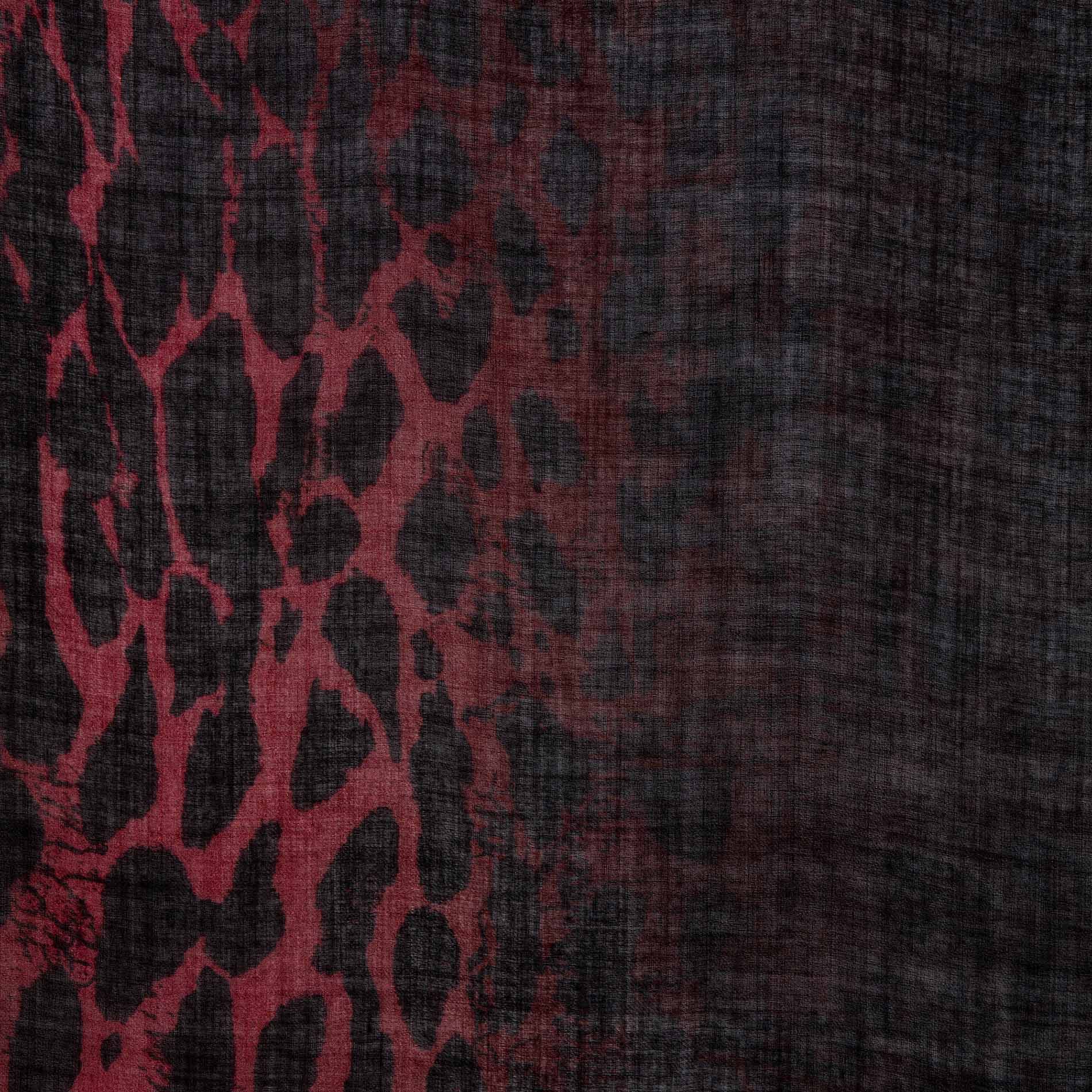 JUDY - Foulard en laine imprimé | Rouge