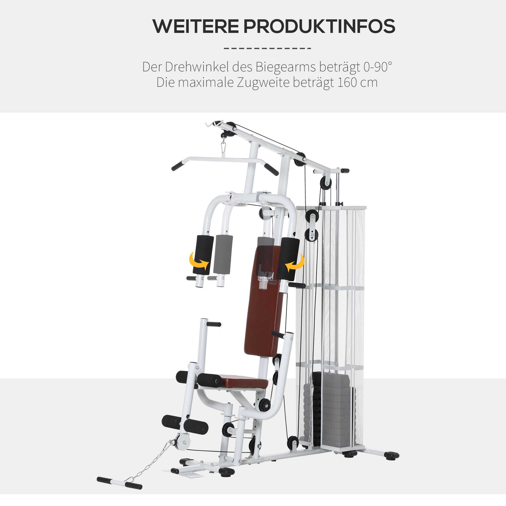 HOMCOM Kraftstation für das Home Gym 150 x 110 x 210 cm (LxBxH)