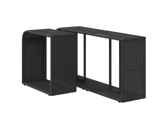 VIDAXL - Patère étagères de rangement 2 pcs noir résine tressée