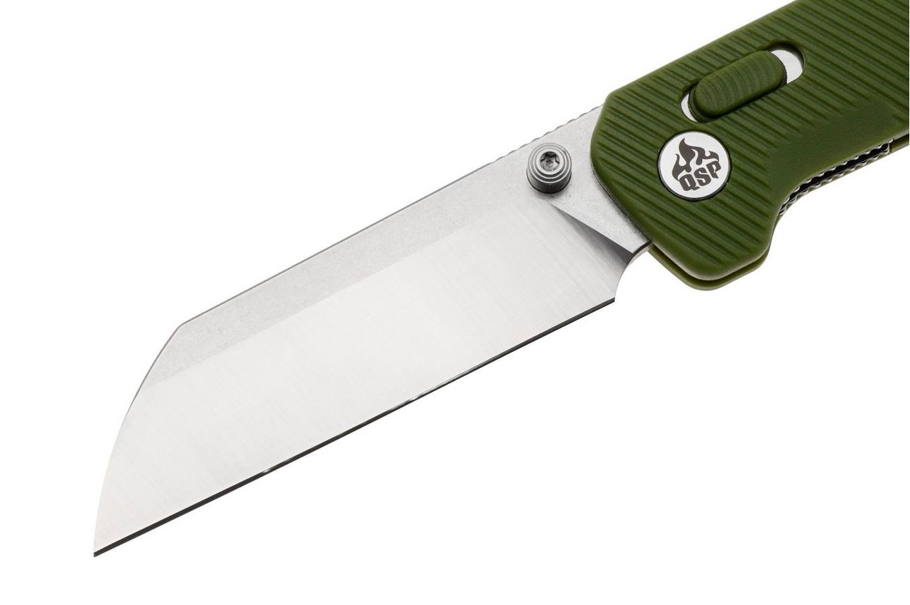 QSP Knife Penguin Glyde QS130GL-B1 Two-Tone 14C28N, Green FRN, zakmes