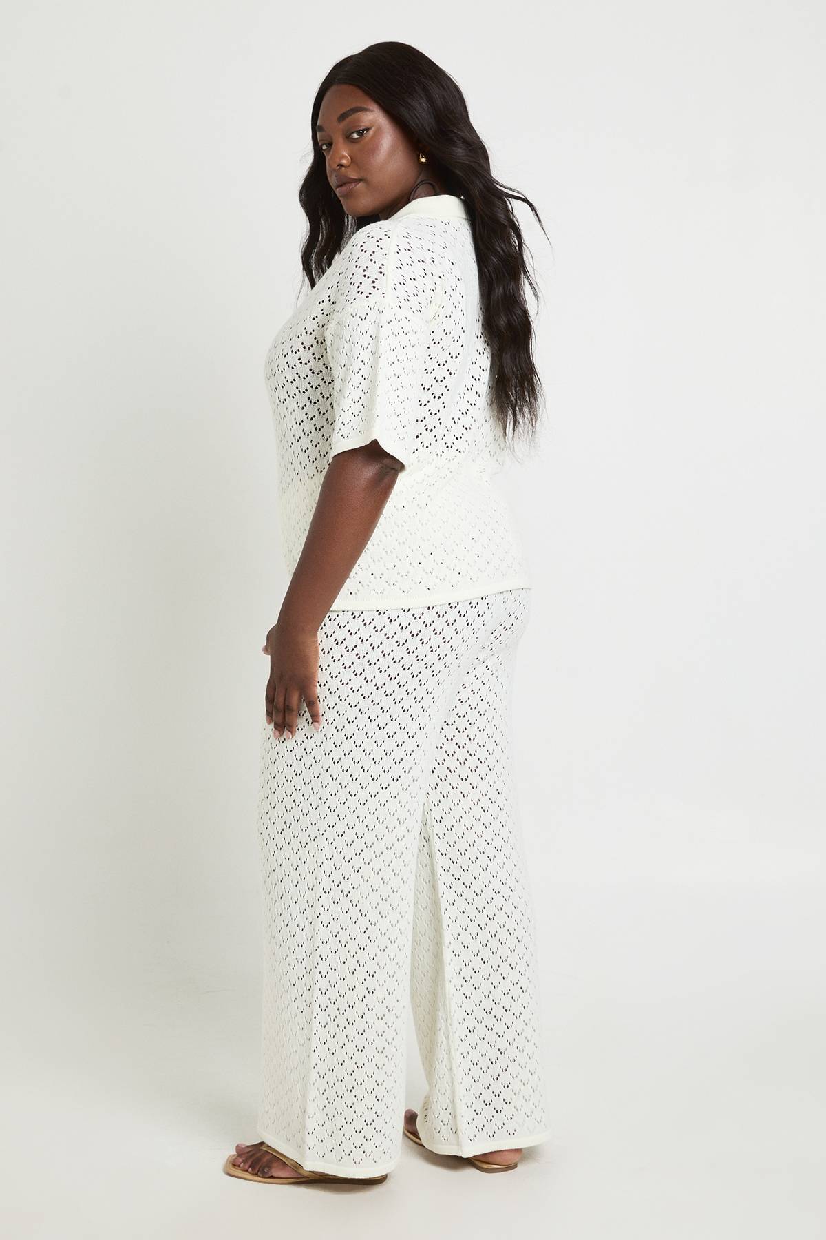 boohoo Pantalon De Plage Tricoté Grande Taille