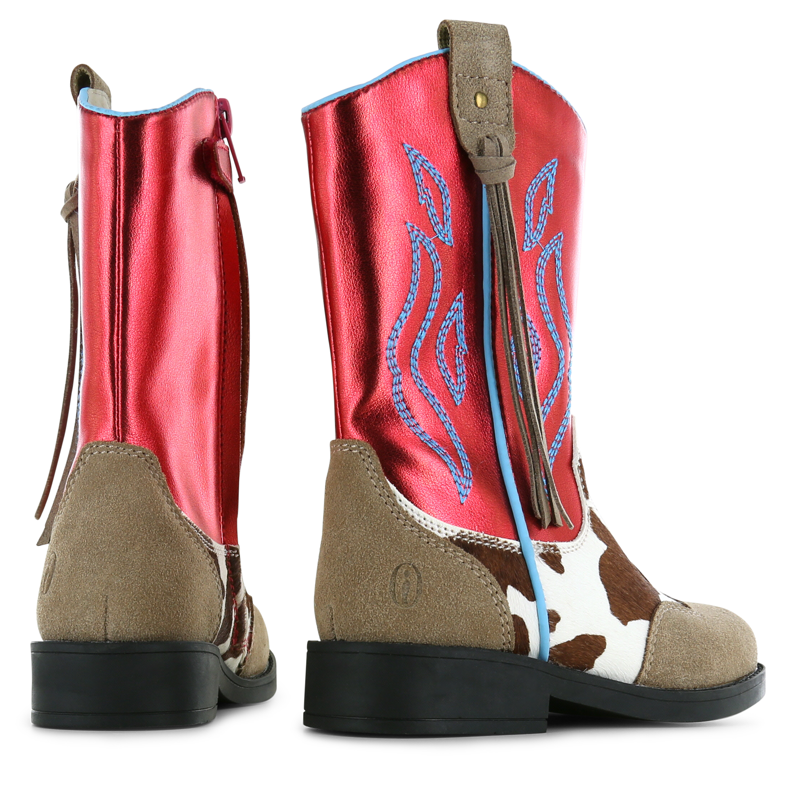 Shoesme rote Westernstiefel mit Aufdruck