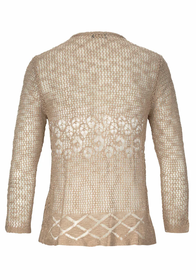s.Oliver Strickjacke in luftiger Häkeloptik, sommerlicher Cardigan, lockere Passform