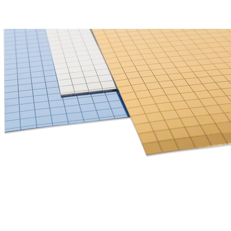 Polystyrol Spiegel selbstklebend, Quadrate 10 mm