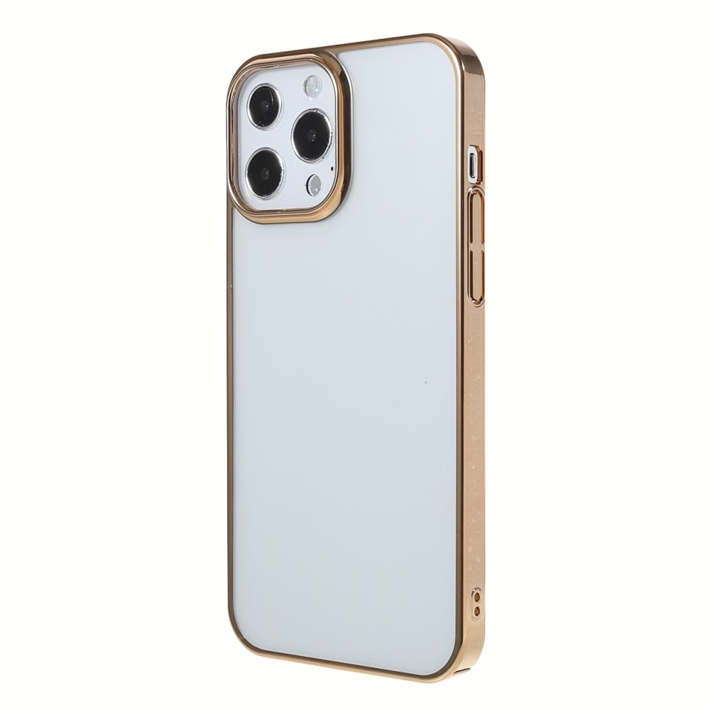 iPhone 13 Pro Hardcase Hülle mit Galvanisiertem Rahmen - Gold / Transparent