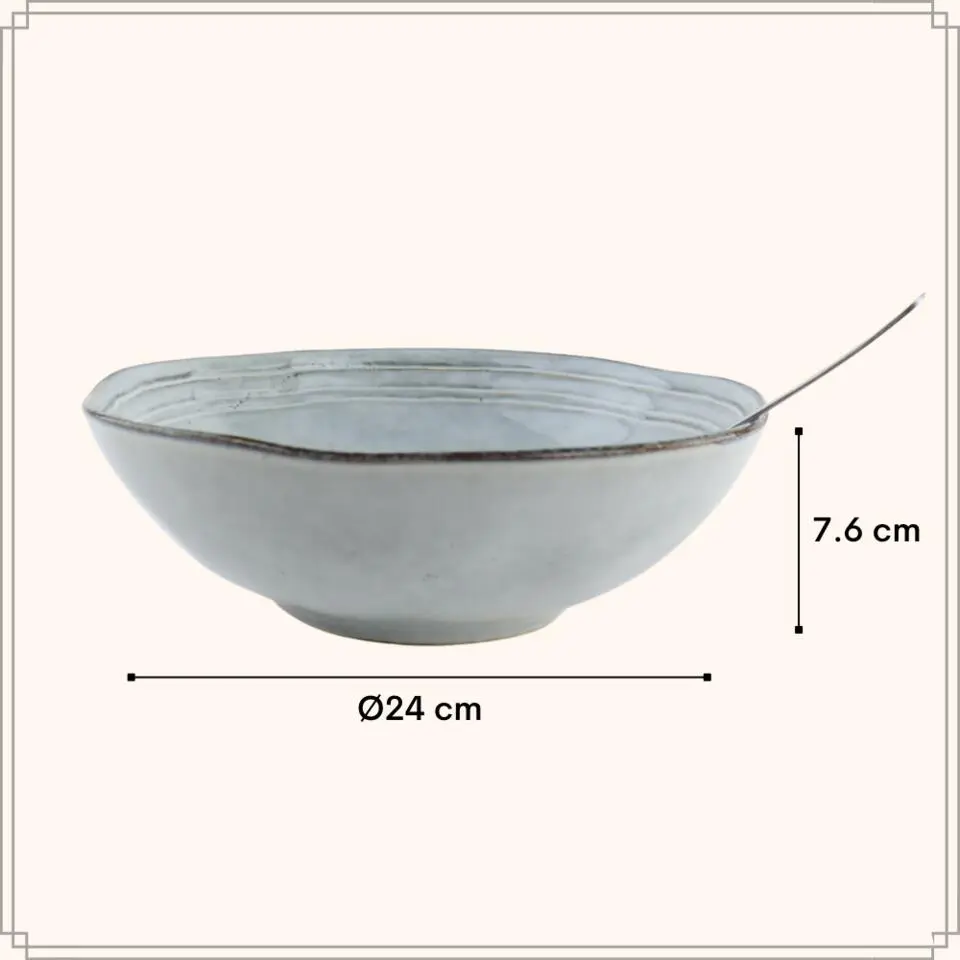 OTIX Saladeschaal Slakom Serveerschaal 24cm Blauw Porselein BLUEBELL