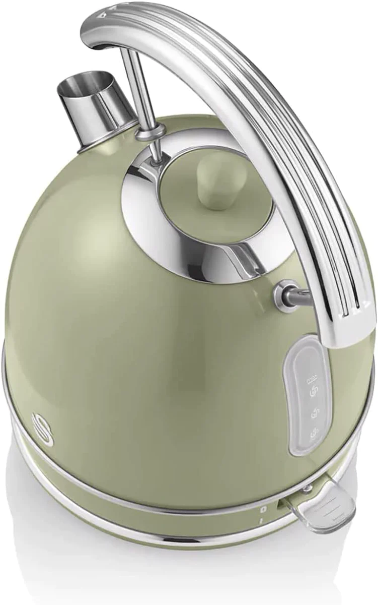 Retro Bouilloire, 1,8 L, Acier Inoxydable sans BPA, Résistance Cachée,