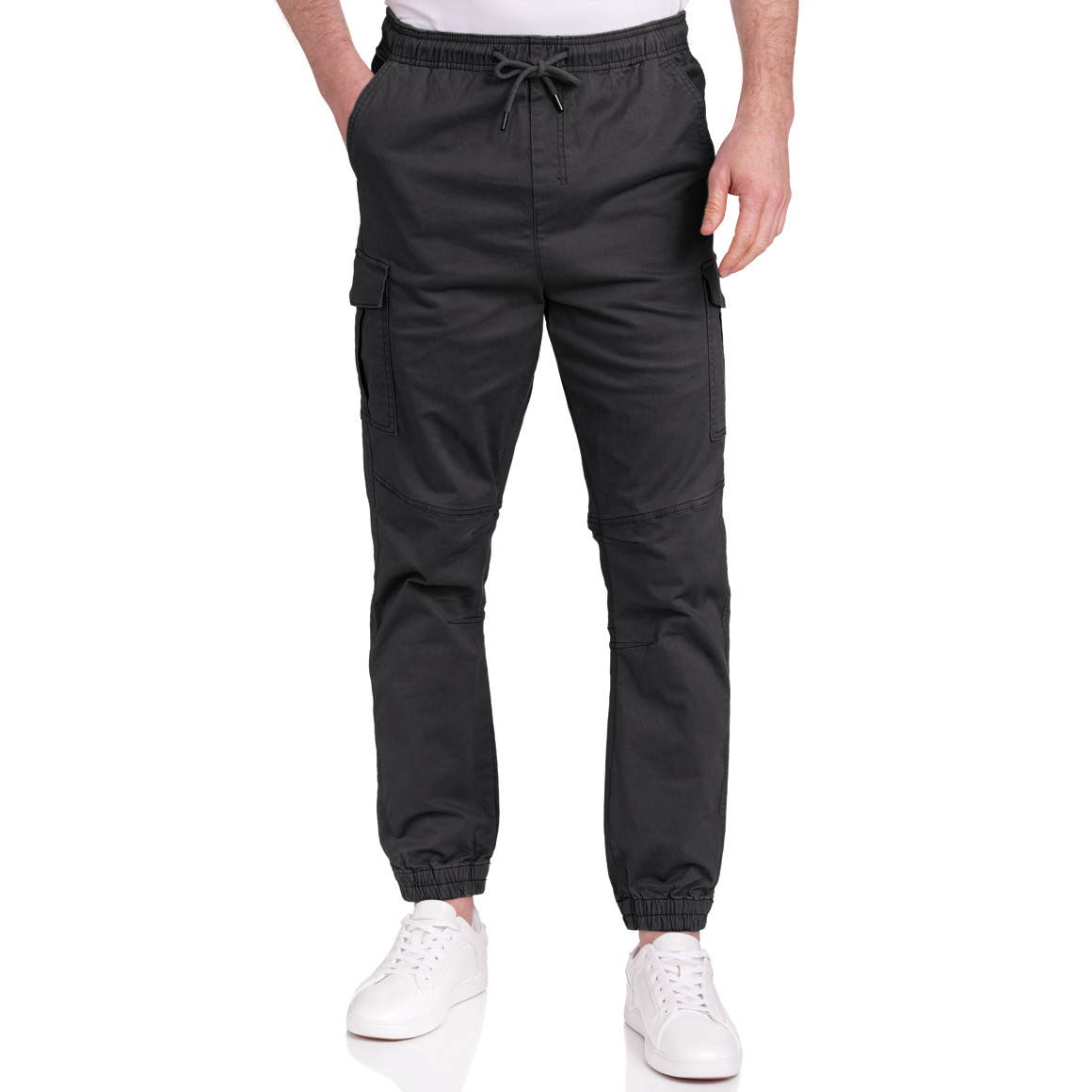 VanVaan Denim Herren Cargohose in Unifarben dunkelgrau