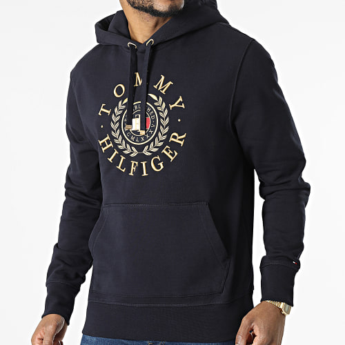 Sweat Capuche Icon Roundall Graphic 4345 Bleu Marine Doré
