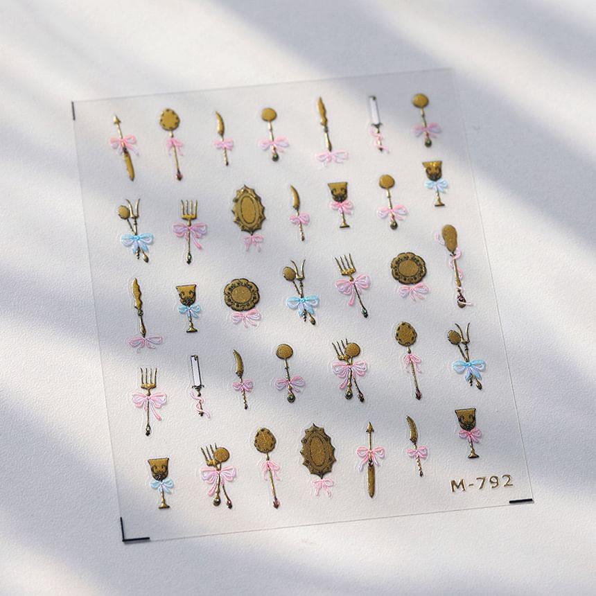dainlili - Metalen mes en vork nagelstickers