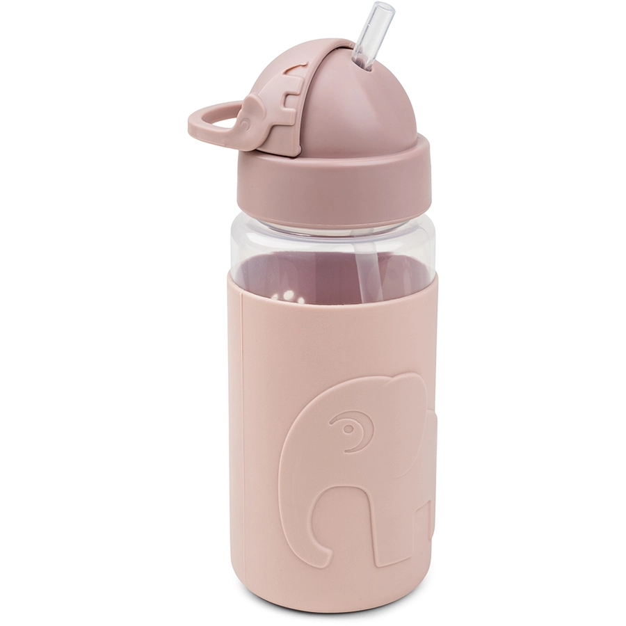 Done by Deer™ Trinkflasche Easy-grip mit Strohhalm, Elphee Rosa