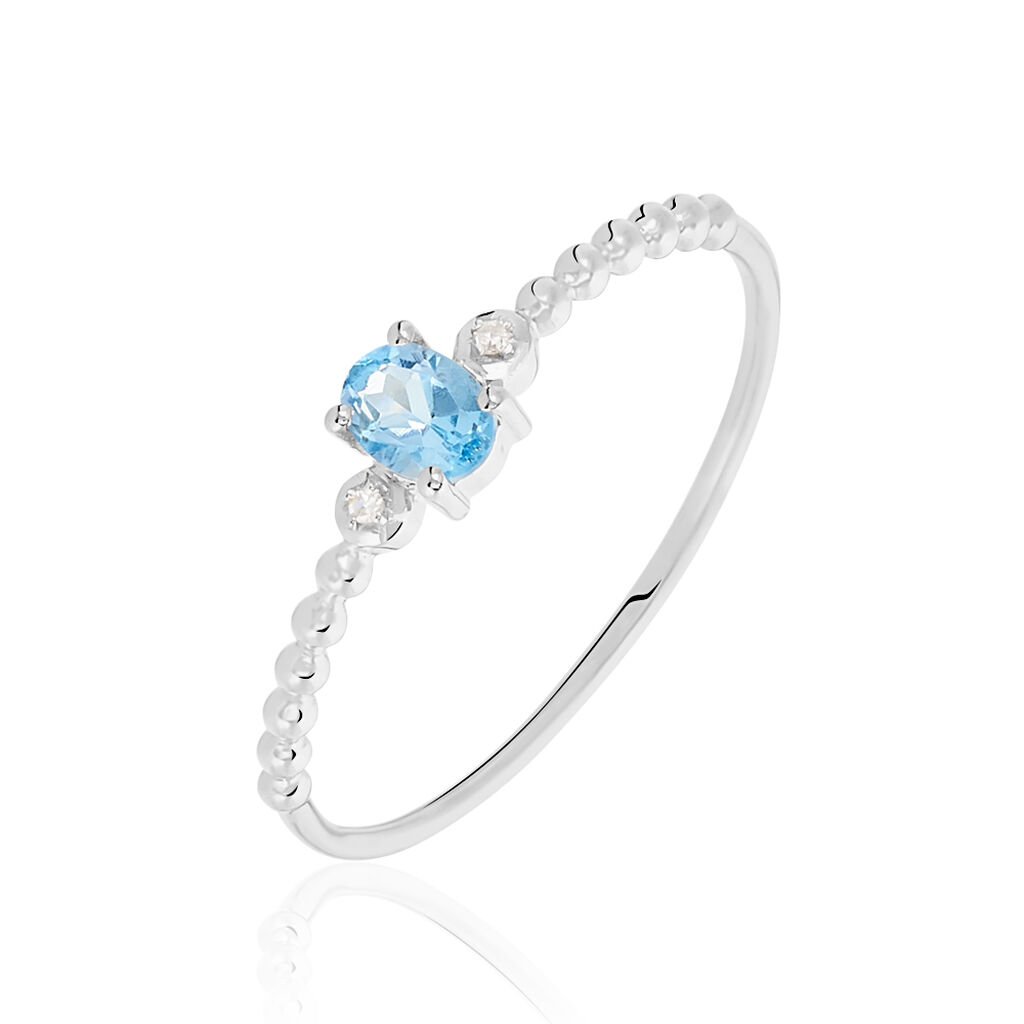 Bague Noria Or Blanc Topaze Et Oxyde De Zirconium