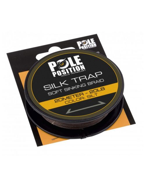 Pole Position Silk Trap Sinking Braid 20lb Silt 20m - Vislijn -