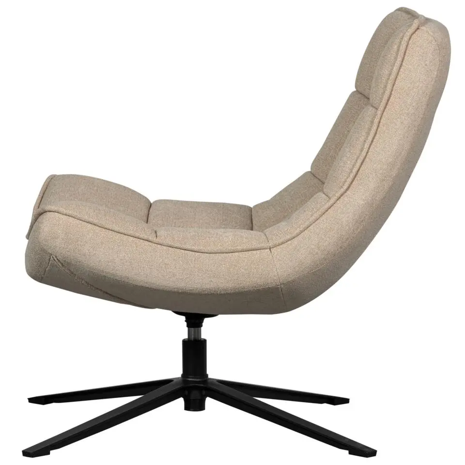 WOOOD Maudi Draaifauteuil - Polyester - Naturel - 84x74x86
