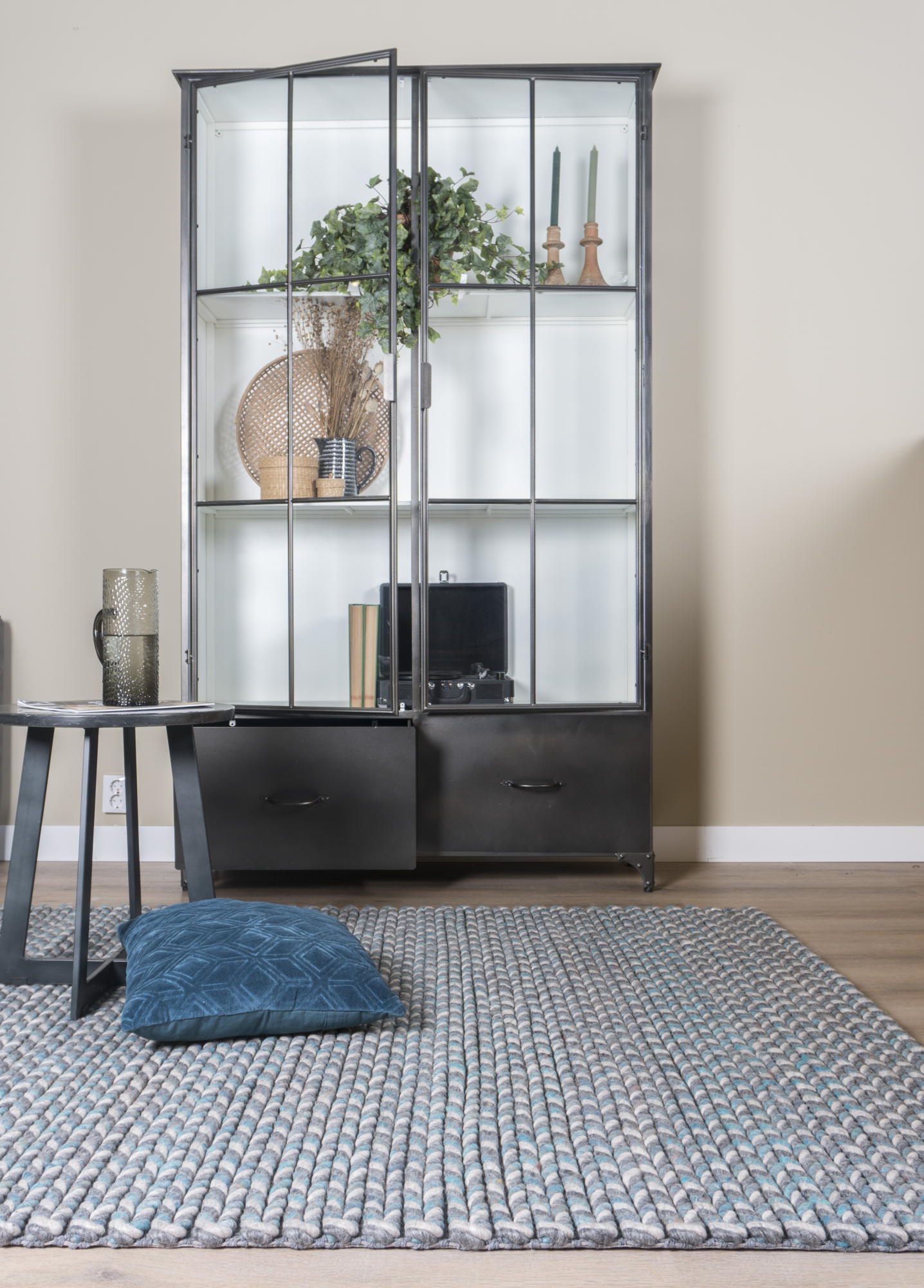 Vloerkleed Tino petrol 200 x 280 cm