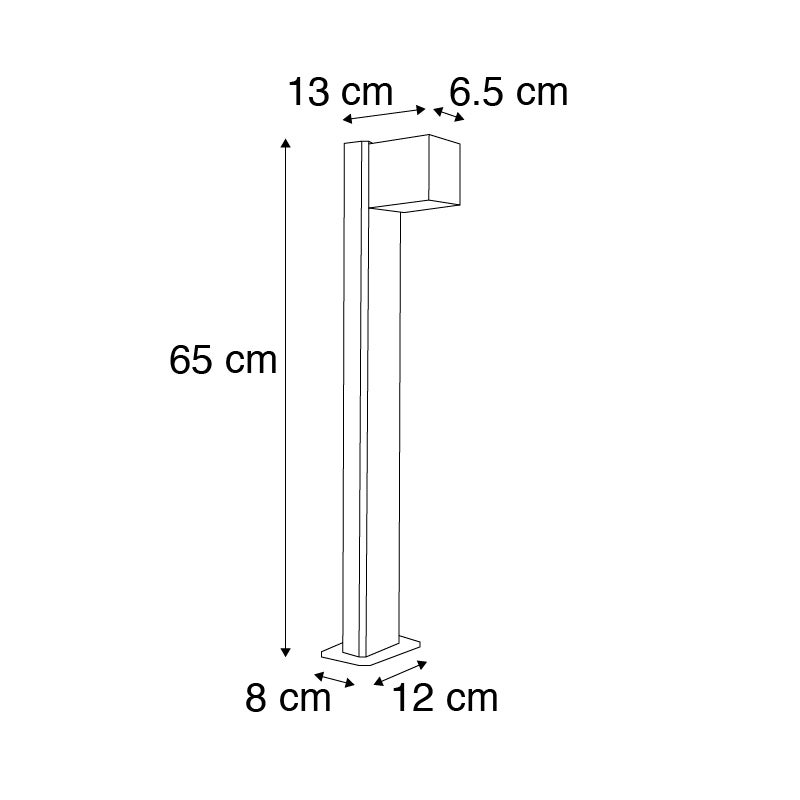 Slimme staande buitenlamp, antraciet, 65 cm, IP44, incl. WiFi, GU10 - Baleno