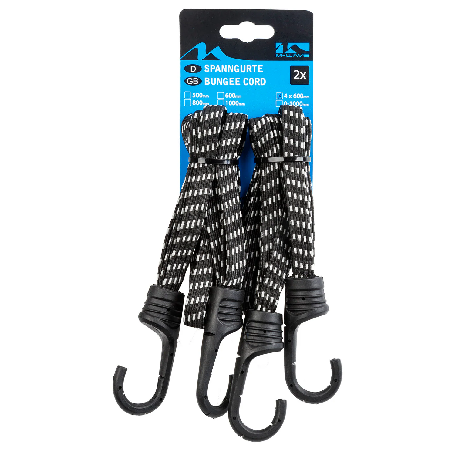 M-Wave Bungee Multi 60 Spanngurt Fahrrad Gepäckträger Spanngummi schwarz 600 mm
