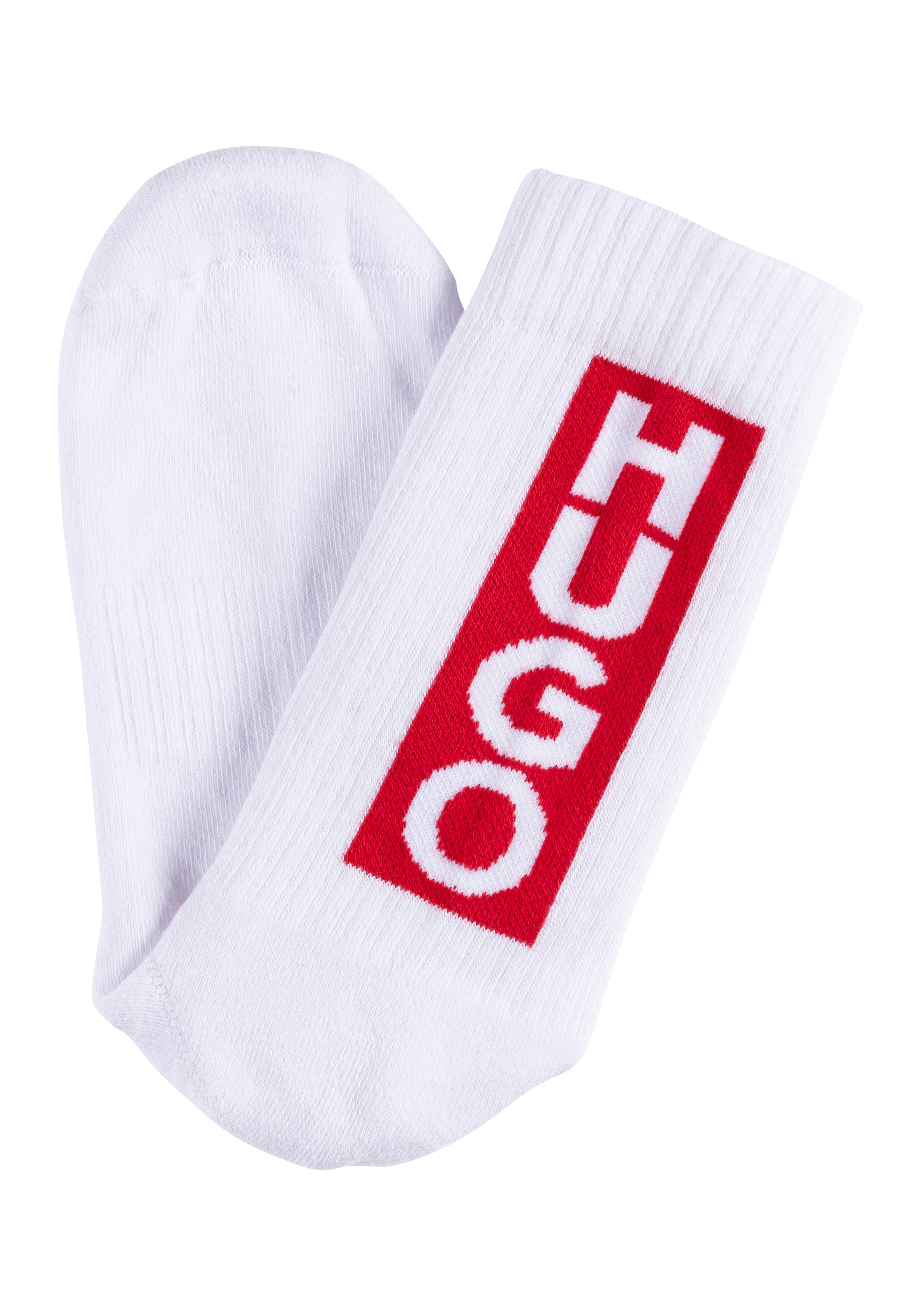 HUGO Underwear Freizeitsocken »3P QS BACK LABEL CC« Packung, 3er Pack, 3 Stk. tlg. mit kontrastfarbenen Logoschriftzug