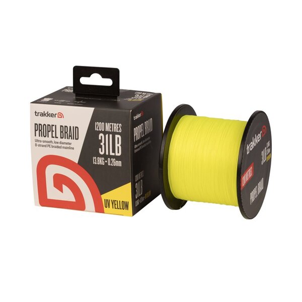 Tresse Carpe Trakker Propel Braid UV Yellow 0.26mm 13.8kg (1200m)