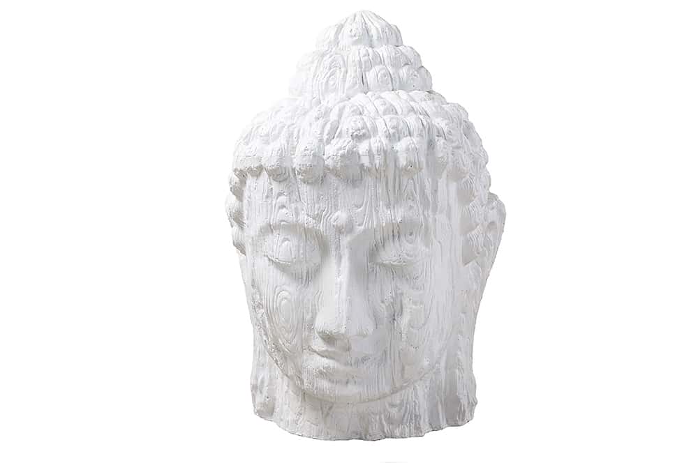 Imposanter XXL Kopf BUDDHA 110cm weiß GRC Beton
