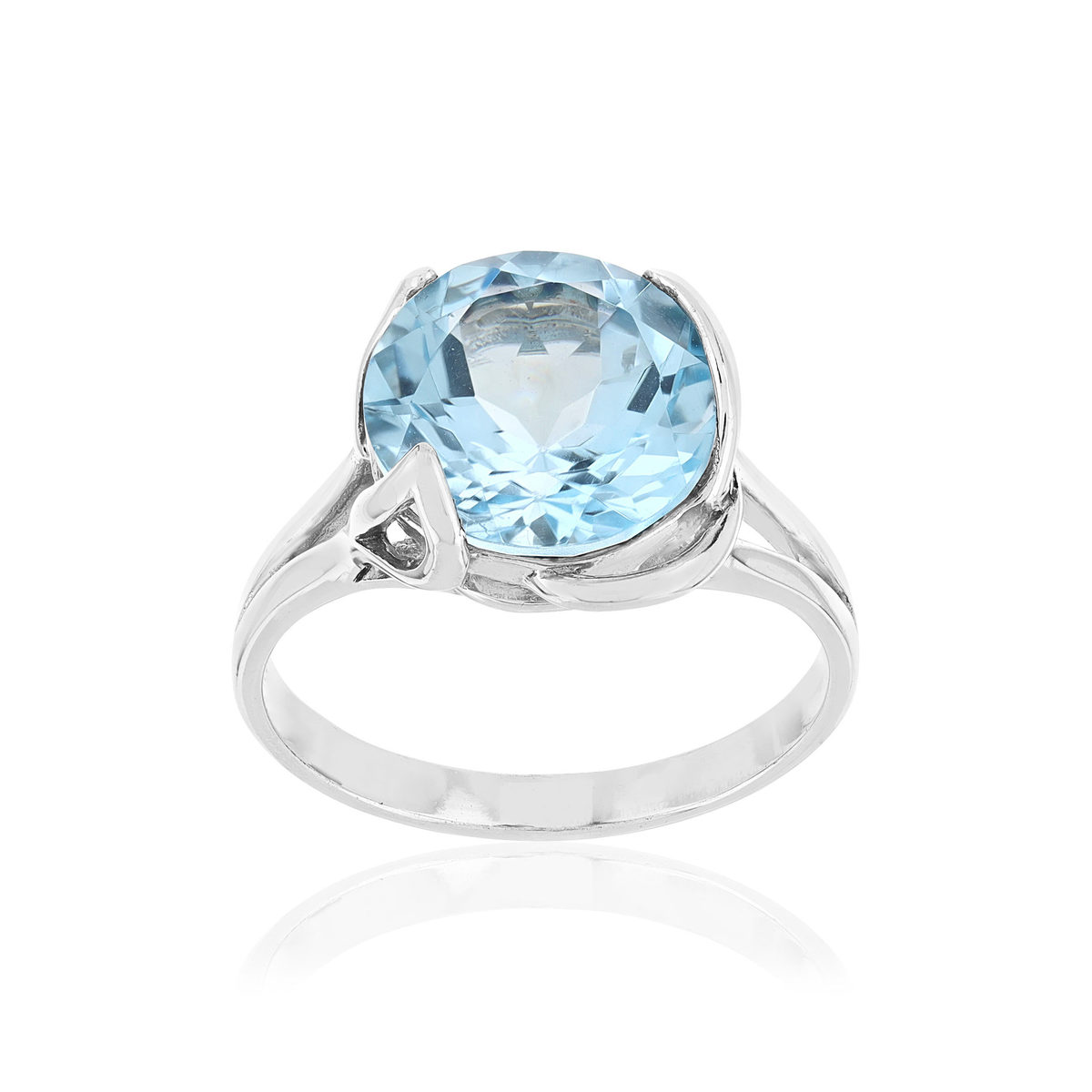 Bague argent 925 topaze bleue 4 carats