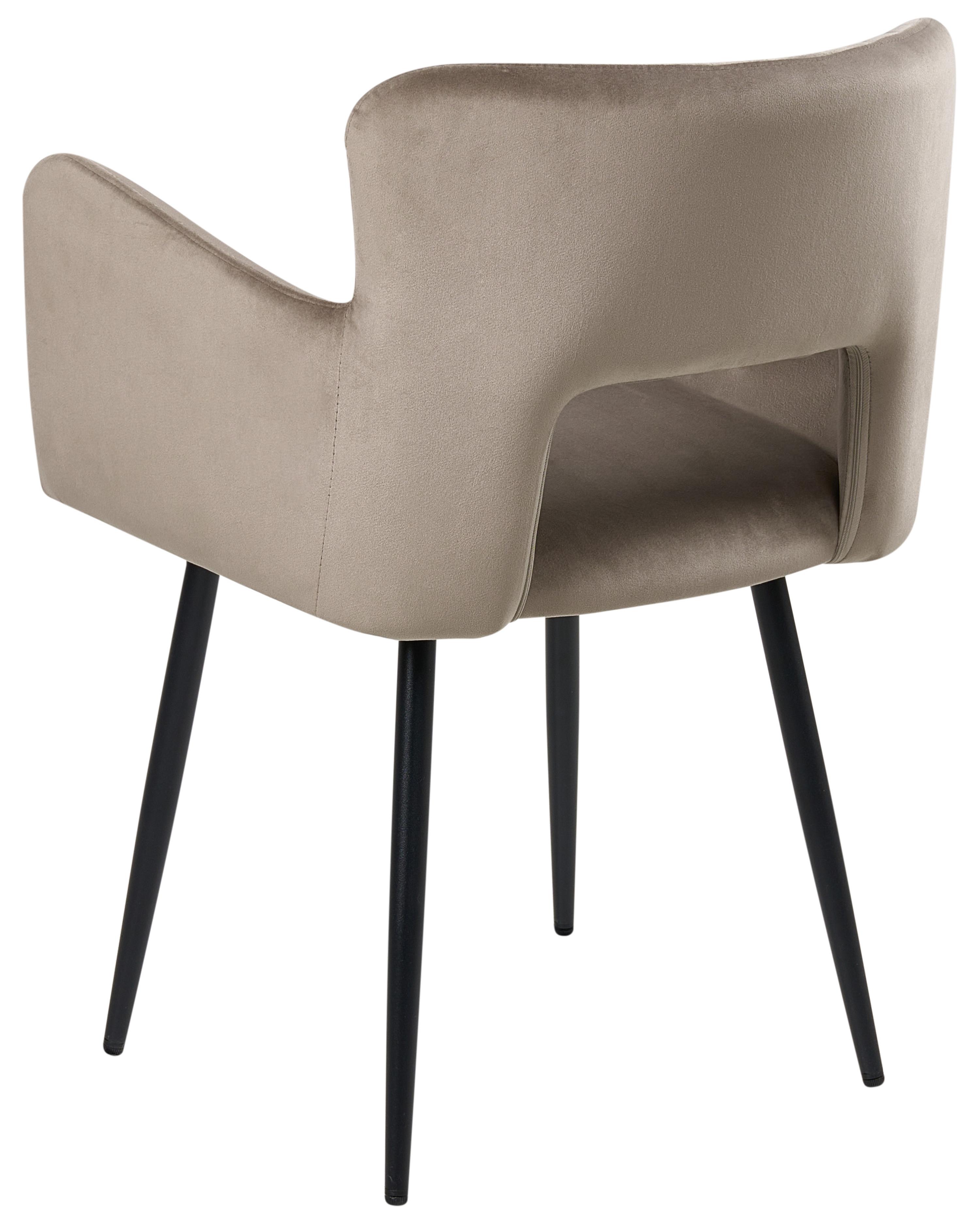Set van 2 eetkamerstoelen SANILAC Fluweel Taupe