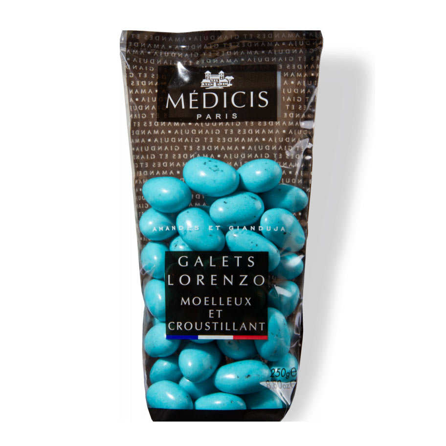 Galets Lorenzo bleu turquoise - Dragées amande gianduja