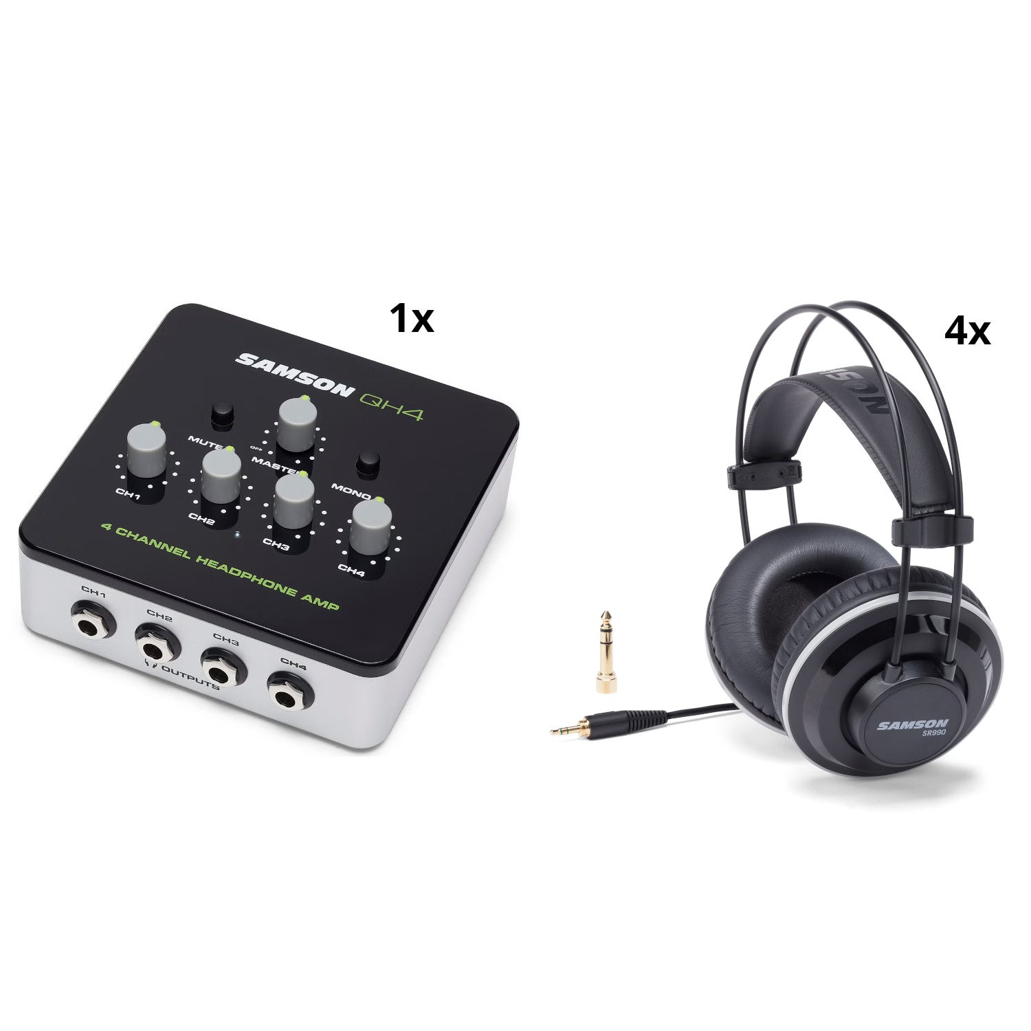 Samson SR990 vierdelige set + QH4 hoofdtelefoon versterker