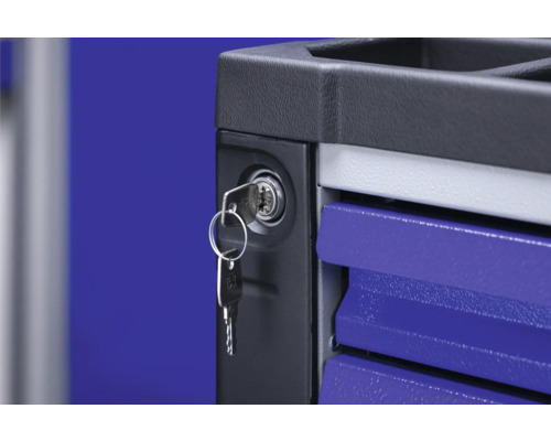 Werkplaatswagen Industrieel 712 x 943 x 466 mm 7 laden - incl. 9 gereedschapsmodules blauw 140-delig